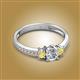 2 - Aniyah 0.72 ctw (5.00 mm) Classic Three Stone Round Natural Diamond and Yellow Sapphire Engagement Ring 