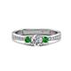 1 - Aniyah 0.74 ctw (5.00 mm) Classic Three Stone Round Natural Diamond and Green Garnet Engagement Ring 