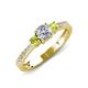 3 - Aniyah 0.74 ctw (5.00 mm) Classic Three Stone Round Lab Grown Diamond and Peridot Engagement Ring 
