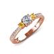 3 - Aniyah 0.68 ctw (5.00 mm) Classic Three Stone Round Lab Grown Diamond and Citrine Engagement Ring 