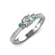 3 - Aniyah 0.81 ctw (5.00 mm) Classic Three Stone Round Lab Grown Diamond and Lab Created Alexandrite Engagement Ring 