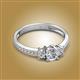 3 - Aniyah 0.71 ctw (5.00 mm) Classic Three Stone Round Lab Grown Diamond and Natural Diamond Engagement Ring 