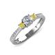 3 - Aniyah 0.72 ctw (5.00 mm) Classic Three Stone Round Lab Grown Diamond and Yellow Sapphire Engagement Ring 