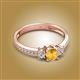 2 - Aniyah 0.61 ctw (5.00 mm) Classic Three Stone Round Citrine and Lab Grown Diamond Engagement Ring 