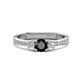 1 - Aniyah 0.71 ctw (5.00 mm) Classic Three Stone Round Black Diamond and Lab Grown Diamond Engagement Ring 