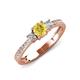 3 - Aniyah 0.74 ctw (5.00 mm) Classic Three Stone Round Yellow Sapphire and Lab Grown Diamond Engagement Ring 