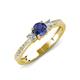 3 - Aniyah 0.61 ctw (5.00 mm) Classic Three Stone Round Iolite and Lab Grown Diamond Engagement Ring 