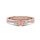 1 - Aniyah 0.69 ctw (5.00 mm) Classic Three Stone Round Morganite and Lab Grown Diamond Engagement Ring 
