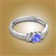 2 - Aniyah 0.68 ctw (5.00 mm) Classic Three Stone Round Tanzanite and Lab Grown Diamond Engagement Ring 