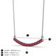 3 - Nancy 2.00 mm Round Ruby Curved Bar Pendant Necklace 