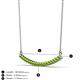 3 - Nancy 2.00 mm Round Peridot Curved Bar Pendant Necklace 