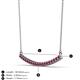 3 - Nancy 2.00 mm Round Rhodolite Garnet Curved Bar Pendant Necklace 