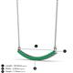 3 - Nancy 2.00 mm Round Emerald Curved Bar Pendant Necklace 