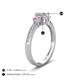 4 - Aniyah 0.72 ctw (5.00 mm) Classic Three Stone Round Natural Diamond and Pink Sapphire Engagement Ring 