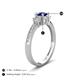 4 - Aniyah 0.91 ctw (5.00 mm) Classic Three Stone Round Blue Sapphire and Lab Grown Diamond Engagement Ring 