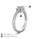 4 - Aniyah 0.68 ctw (5.00 mm) Classic Three Stone Round Lab Grown Diamond and Amethyst Engagement Ring 