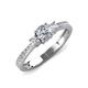 4 - Aniyah 0.71 ctw (5.00 mm) Classic Three Stone Round Lab Grown Diamond and Natural Diamond Engagement Ring 