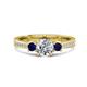 1 - Aniyah 1.36 ctw GIA Certified Classic Three Stone Round Natural Diamond (SI/H) and Blue Sapphire Engagement Ring 