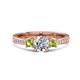 1 - Aniyah 1.38 ctw GIA Certified Classic Three Stone Round Natural Diamond (SI/H) and Peridot Engagement Ring 