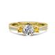 1 - Aniyah 1.30 ctw GIA Certified Classic Three Stone Round Natural Diamond (SI/G) and Citrine Engagement Ring 