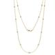 1 - Lien (13 Stn/2.3mm) White Sapphire on Cable Necklace 