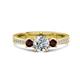 1 - Aniyah 1.38 ctw GIA Certified Classic Three Stone Round Natural Diamond (SI/H) and Red Garnet Engagement Ring 
