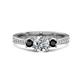 1 - Aniyah 1.36 ctw GIA Certified Classic Three Stone Round Natural Diamond (SI/H) and Black Diamond Engagement Ring 