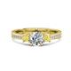 1 - Aniyah 1.35 ctw GIA Certified Classic Three Stone Round Natural Diamond (SI/H) and Yellow Sapphire Engagement Ring 