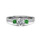 1 - Aniyah 1.38 ctw GIA Certified Classic Three Stone Round Natural Diamond (SI/H) and Green Garnet Engagement Ring 