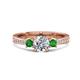 1 - Aniyah 1.38 ctw GIA Certified Classic Three Stone Round Natural Diamond (SI/H) and Green Garnet Engagement Ring 