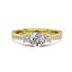 1 - Aniyah 1.35 ctw GIA Certified Classic Three Stone Round Natural Diamond (SI/G) and White Sapphire Engagement Ring 