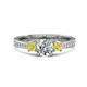 1 - Aniyah 1.34 ctw GIA Certified Classic Three Stone Round Natural Diamond (SI/H) and Yellow Diamond Engagement Ring 
