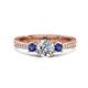 1 - Aniyah 1.30 ctw GIA Certified Classic Three Stone Round Natural Diamond (SI/H) and Iolite Engagement Ring 