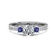 1 - Aniyah 1.30 ctw GIA Certified Classic Three Stone Round Natural Diamond (SI/H) and Iolite Engagement Ring 