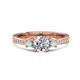 1 - Aniyah 1.26 ctw GIA Certified Classic Three Stone Round Natural Diamond (SI/G) and Opal Engagement Ring 