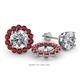 1 - Serena 1.03 ctw (2.00 mm) Round Red Garnet Jackets Earrings 