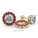 1 - Serena 1.03 ctw (2.00 mm) Round Red Garnet Jackets Earrings 