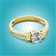 3 - Aniyah 1.35 ctw GIA Certified Classic Three Stone Round Natural Diamond (SI/H) and Yellow Sapphire Engagement Ring 