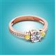 3 - Aniyah 1.35 ctw GIA Certified Classic Three Stone Round Natural Diamond (SI/H) and Yellow Sapphire Engagement Ring 