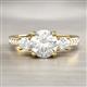 3 - Aniyah 1.34 ctw GIA Certified Classic Three Stone Round Natural Diamond (SI/G) and Lab Grown Diamond Engagement Ring 