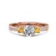 1 - Aniyah 1.30 ctw IGI Certified Classic Three Stone Round Lab Grown Diamond (VS1/F) and Citrine Engagement Ring 