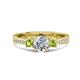 1 - Aniyah 1.38 ctw IGI Certified Classic Three Stone Round Lab Grown Diamond (VS1/F) and Peridot Engagement Ring 