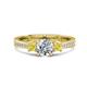1 - Aniyah 1.34 ctw IGI Certified Classic Three Stone Round Lab Grown Diamond (VS1/F) and Yellow Diamond Engagement Ring 