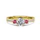 1 - Aniyah 1.30 ctw IGI Certified Classic Three Stone Round Lab Grown Diamond (VS1/F) and Pink Tourmaline Engagement Ring 