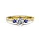 1 - Aniyah 1.30 ctw IGI Certified Classic Three Stone Round Lab Grown Diamond (VS1/F) and Iolite Engagement Ring 