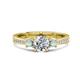 1 - Aniyah 1.26 ctw IGI Certified Classic Three Stone Round Lab Grown Diamond (VS1/F) and Opal Engagement Ring 