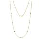1 - Salina (7 Stn/1.9mm) Smoky Quartz and Diamond on Cable Necklace 