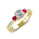 4 - Aniyah 1.34 ctw GIA Certified Classic Three Stone Round Natural Diamond (SI/H) and Ruby Engagement Ring 