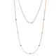 1 - Salina (7 Stn/1.9mm) Blue and White Diamond on Cable Necklace 