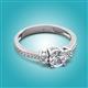 4 - Aniyah 1.34 ctw GIA Certified Classic Three Stone Round Natural Diamond (SI/G) and Lab Grown Diamond Engagement Ring 